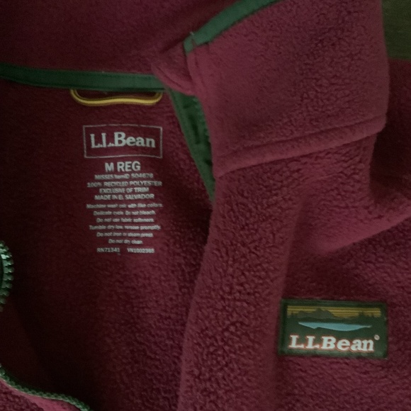 LL Bean quarter zip fleece, color block style, Size M - Picture 2 of 2